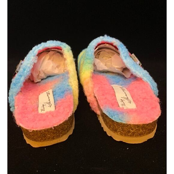 New VINTAGE HAVANA Tie Dye Faux Shearling Slip On Clogs  / NEW / Size 7 M - Picture 5 of 5
